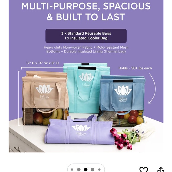 The Container Store Multi-Color Shopping Bag Set - Picture 7 of 11